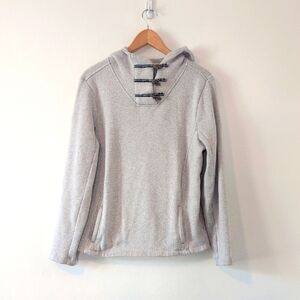 Southern Tide Gray Navy Textured Pullover  Sweater Hoodie Sweatshirt Sz Large